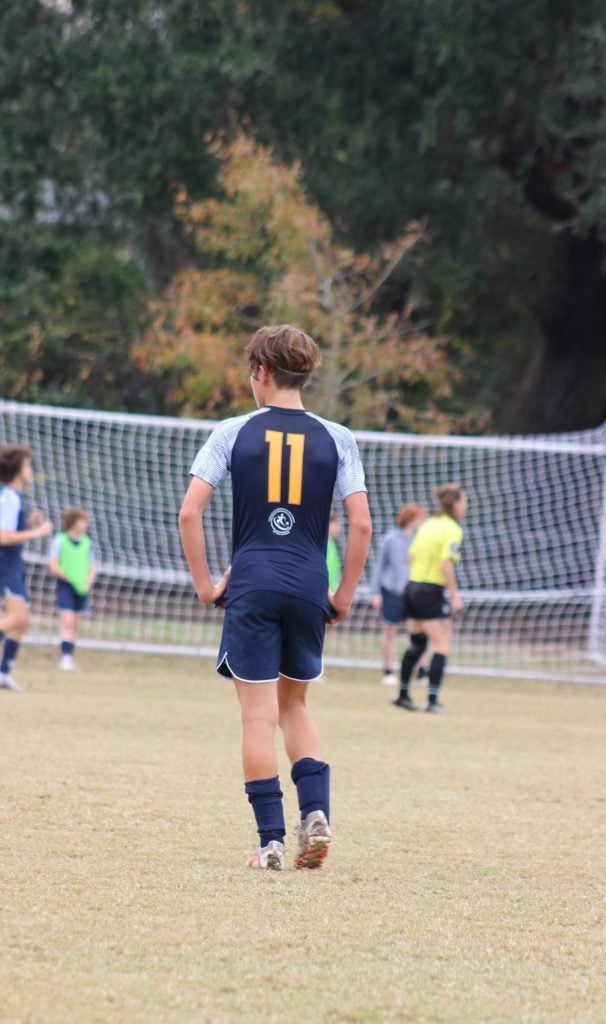 Oliver Sovenyhazy wearing number 11 on the pitch
